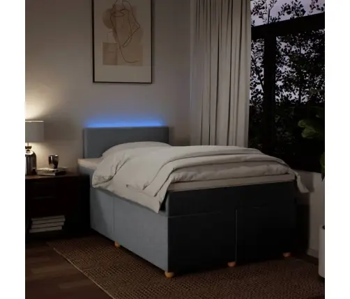 Atsperu Gulta Ar Matraci, Gaiši Pelēka Audums, 120X200Cm Vidaxl