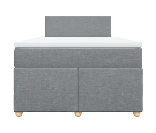 Atsperu Gulta Ar Matraci, Gaiši Pelēka Audums, 120X200Cm Vidaxl