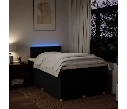 Atsperu Gultas Rāmis Ar Matraci, Melna Audums, 120X200 Cm Vidaxl