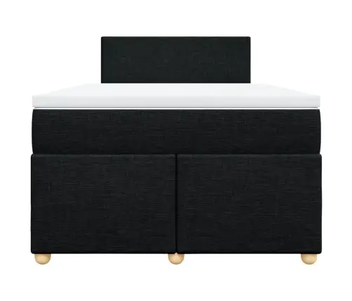 Atsperu Gultas Rāmis Ar Matraci, Melna Audums, 120X200 Cm Vidaxl