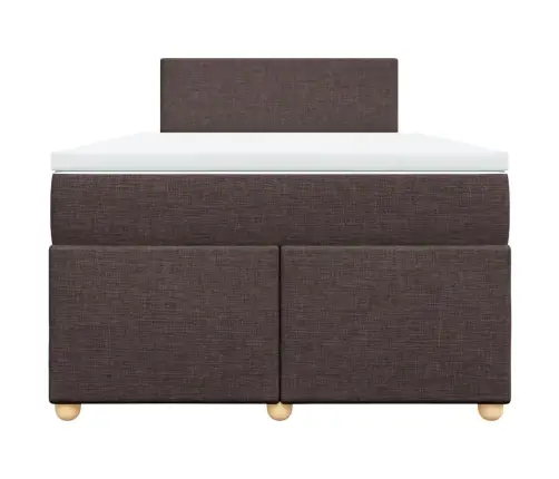 Atsperu Gultas Rāmis Ar Matraci, Tumši Brūna, 120X200Cm, Audums Vidaxl