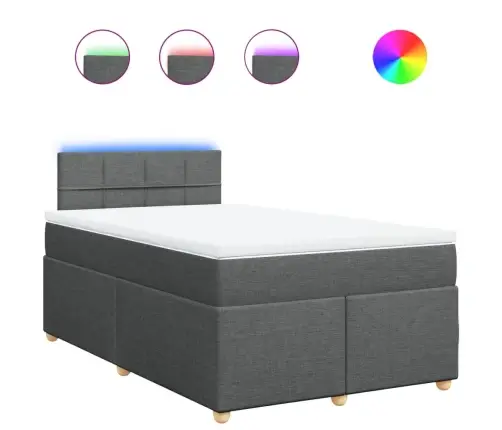 Atsperu Gulta Ar Matraci, Tumši Pelēka Audums, 120X200Cm Vidaxl