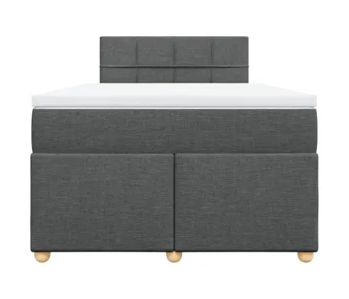 Atsperu Gulta Ar Matraci, Tumši Pelēka Audums, 120X200Cm Vidaxl