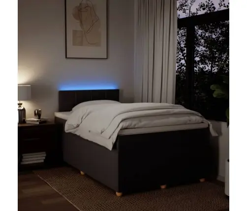 Atsperu Gultas Rāmis Ar Matraci, Tumši Brūna, 120X200Cm, Audums Vidaxl