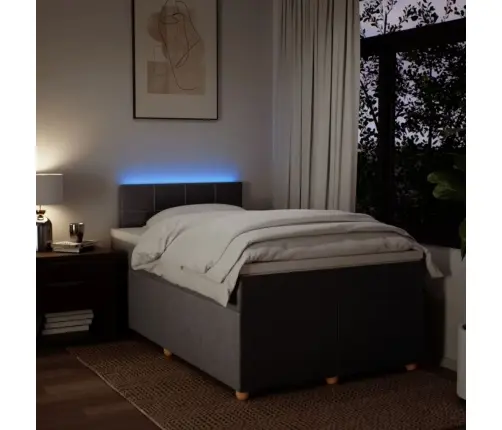 Atsperu Gultas Rāmis Ar Matraci, Pelēkbrūns, 120X200 Cm, Audums Vidaxl