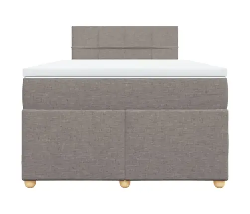 Atsperu Gultas Rāmis Ar Matraci, Pelēkbrūns, 120X200 Cm, Audums Vidaxl