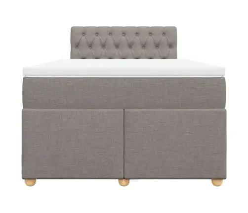 Atsperu Gultas Rāmis Ar Matraci, Pelēkbrūns, 120X200 Cm, Audums Vidaxl