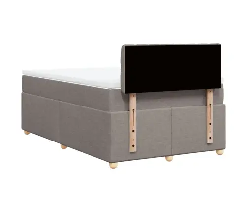 Atsperu Gultas Rāmis Ar Matraci, Pelēkbrūns, 120X200 Cm, Audums Vidaxl