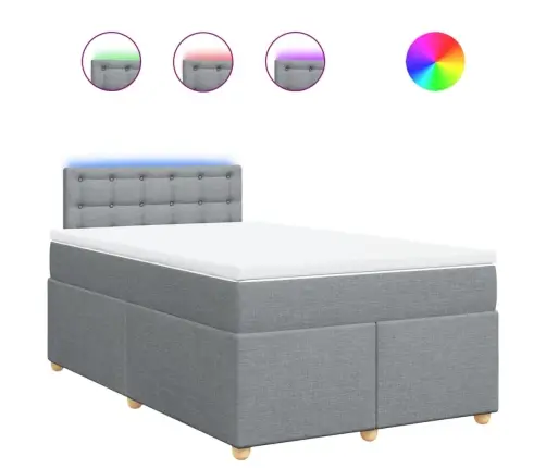 Lova Su Spyruoklėmis Ir Čiužiniu, Pilka, 120X200cm Audinys