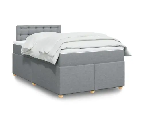 Lova Su Spyruoklėmis Ir Čiužiniu, Pilka, 120X200cm Audinys