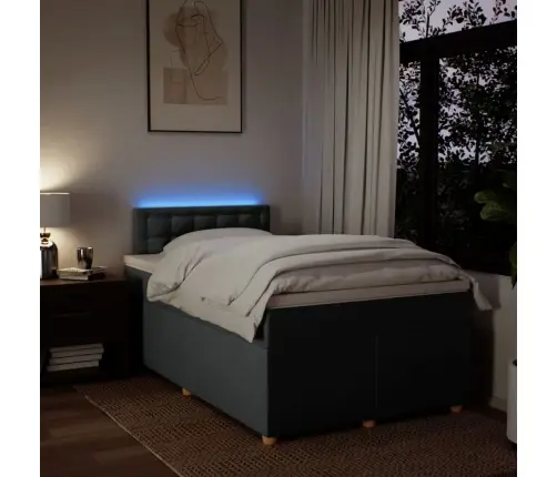 Atsperu Gulta Ar Matraci, Tumši Pelēka Audums, 120X200Cm Vidaxl