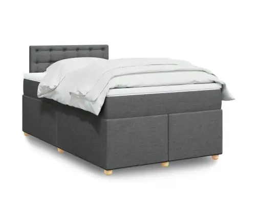 Atsperu Gulta Ar Matraci, Tumši Pelēka Audums, 120X200Cm Vidaxl