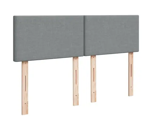 Atsperu Gulta Ar Matraci, Gaiši Pelēka Audums, 140X190 Cm Vidaxl