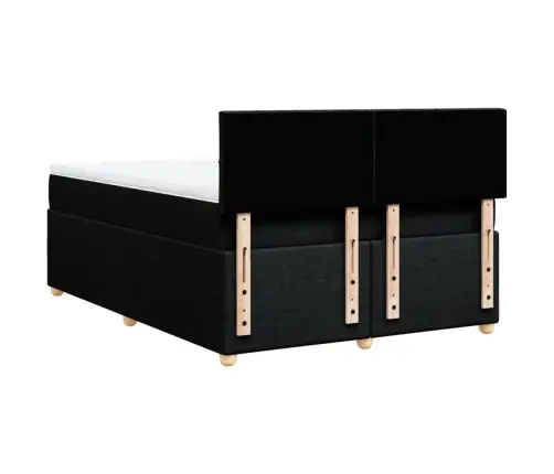 Lova Su Spyruoklėmis Ir Čiužiniu, Juodos, 140X190 cm Audinys