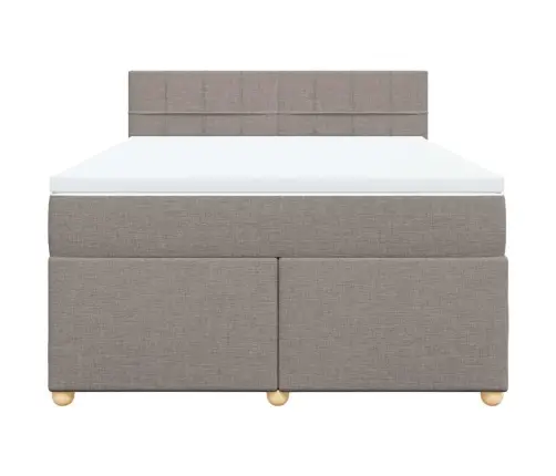 Lova Su Spyruoklėmis Ir Čiužiniu, Taupe, 140X190 cm Audinys