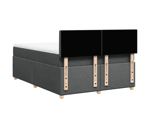 Atsperu Gulta Ar Matraci, Tumši Pelēka Audums, 140X190 Cm Vidaxl