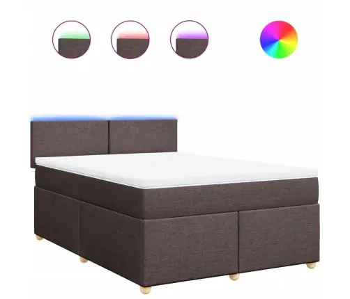 Kontinentaalvoodi Madratsiga, Tumepruun, 140X200 cm Kangas