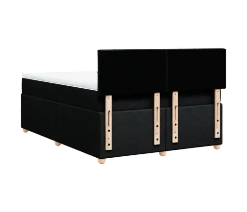 Atsperu Gulta Ar Matraci, Melna, 140X200 Cm, Audums Vidaxl