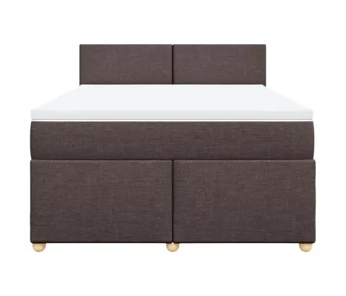 Lova Su Spyruoklėmis Ir Čiužiniu, Ruda, 160X200 cm Audinys