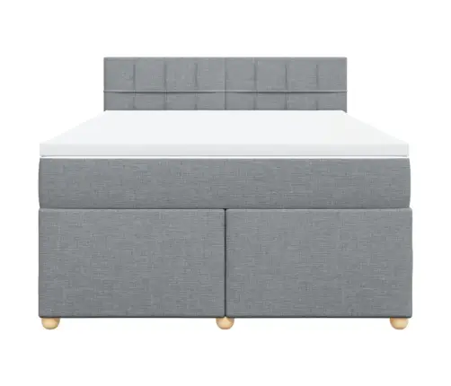 Lova Su Spyruoklėmis Ir Čiužiniu, Pilka, 160X200cm Audinys