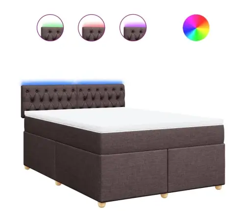 Kontinentaalvoodi Madratsiga, Tumepruun, 160X200 cm Kangas