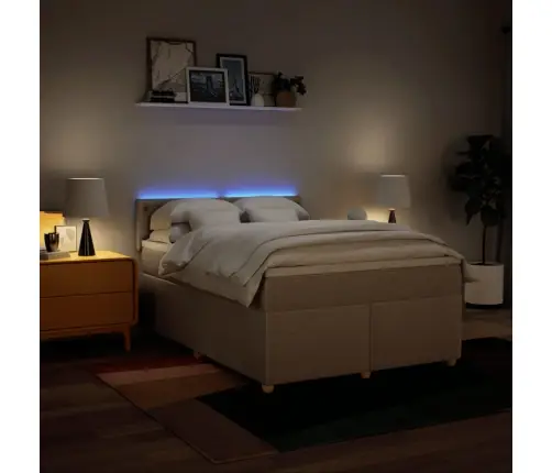 Kontinentaalvoodi Madratsiga, Kreemjas, 160X200 cm Kangas