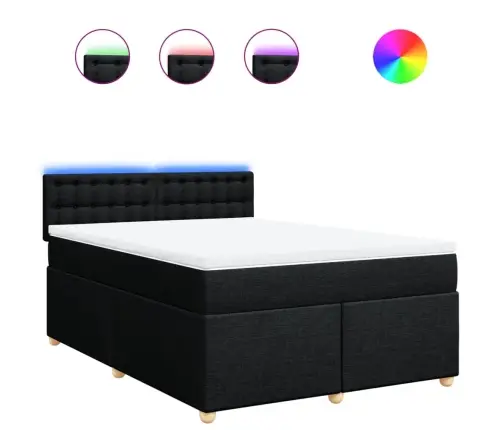 Kontinentaalvoodi Madratsiga, Must, 160X200 cm Kangas