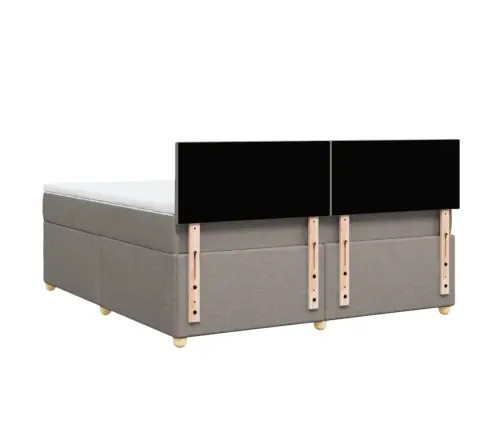 Lova Su Spyruoklėmis Ir Čiužiniu, Taupe, 180X200 cm Audinys