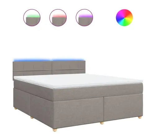 Atsperu Gulta Ar Matraci, Pelēkbrūns, 180X200 Cm, Audums Vidaxl