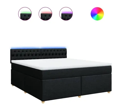 Kontinentaalvoodi Madratsiga, Must, 180X200 cm Kangas