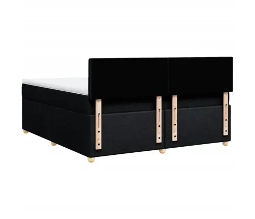 Atsperu Gulta Ar Matraci, Melns, 180X200 Cm, Audums Vidaxl