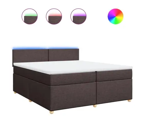 Kontinentaalvoodi Madratsiga, Tumepruun, 200X200 cm Kangas