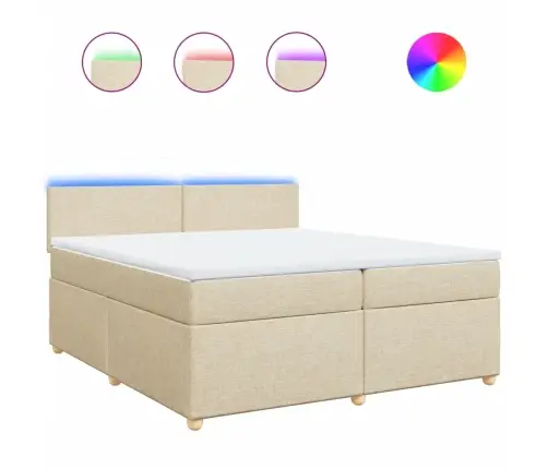 Kontinentaalvoodi Madratsiga, Kreemjas, 200X200 cm Kangas