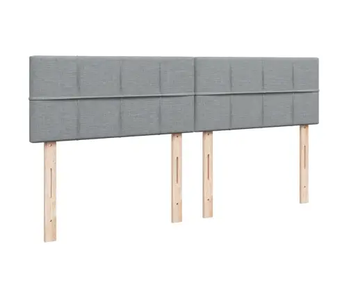 Atsperu Gulta Ar Matraci, Gaiši Pelēka Audums, 200X200Cm Vidaxl