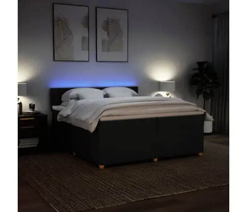 Kontinentaalvoodi Madratsiga, Must, 200X200 cm Kangas