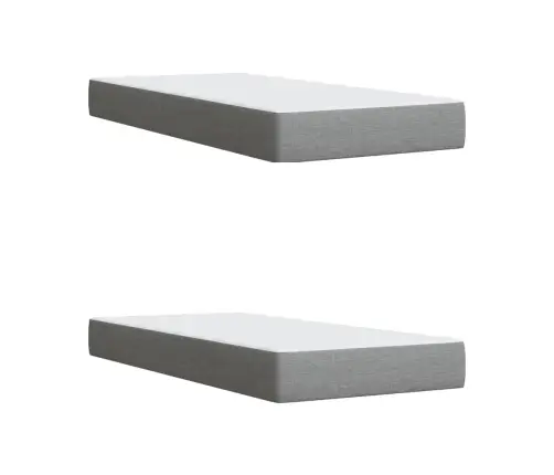 Atsperu Gulta Ar Matraci, Gaiši Pelēka Audums, 200X200Cm Vidaxl