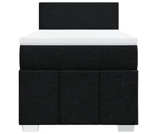 Atsperu Gultas Rāmis Ar Matraci, Melna, 80X200 Cm, Audums Vidaxl