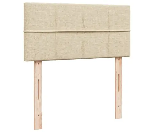 Atsperu Gultas Rāmis Ar Matraci, Krēmkrāsas, 80X200 Cm, Audums Vidaxl