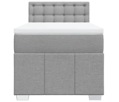 Lova Su Spyruoklėmis Ir Čiužiniu, Pilka, 80X200cm Audinys