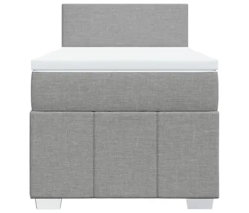 Atsperu Gulta Ar Matraci, Gaiši Pelēka, 90X190 Cm, Audums Vidaxl