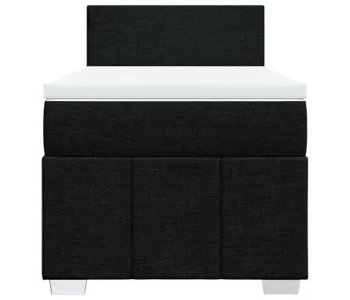 Lova Su Spyruoklėmis Ir Čiužiniu, Juoda, 90X190 cm Audinys