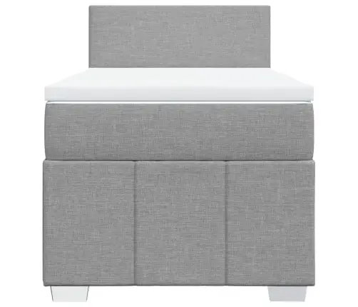 Atsperu Gulta Ar Matraci, Gaiši Pelēka, 90X200 Cm, Audums Vidaxl