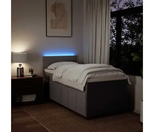 Atsperu Gultas Rāmis Ar Matraci, Tumši Brūna, 90X200 Cm, Audums Vidaxl