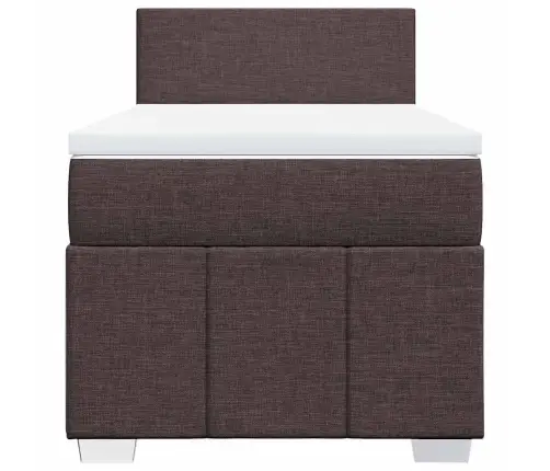 Atsperu Gultas Rāmis Ar Matraci, Tumši Brūna, 90X200 Cm, Audums Vidaxl