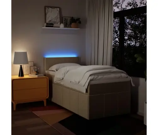 Atsperu Gultas Rāmis Ar Matraci, Pelēkbrūns, 90X200 Cm, Audums Vidaxl