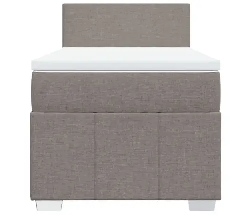 Atsperu Gultas Rāmis Ar Matraci, Pelēkbrūns, 90X200 Cm, Audums Vidaxl