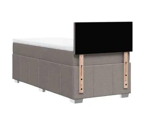 Atsperu Gultas Rāmis Ar Matraci, Pelēkbrūns, 90X200 Cm, Audums Vidaxl