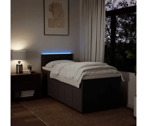 Atsperu Gultas Rāmis Ar Matraci, Tumši Brūna, 90X200 Cm, Audums Vidaxl