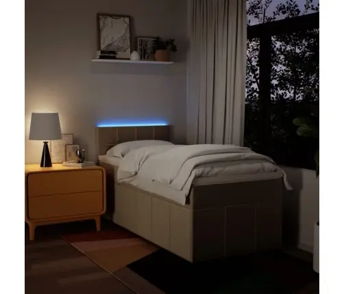 Atsperu Gultas Rāmis Ar Matraci, Krēmkrāsas, 90X200 Cm, Audums Vidaxl