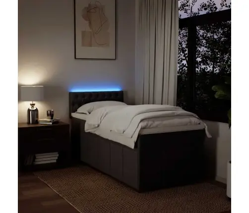 Atsperu Gultas Rāmis Ar Matraci, Tumši Brūna, 90X200 Cm, Audums Vidaxl